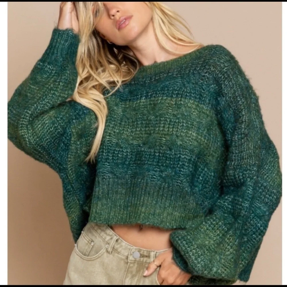 LAST ONE ☝️ Tie Dye Balloon Sleeve Knit Sweater